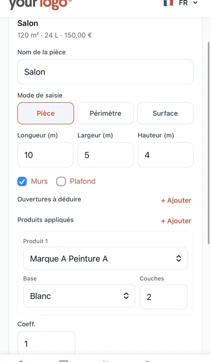 Métré d'une pièce