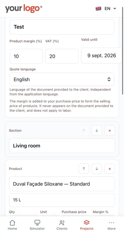 Quote builder